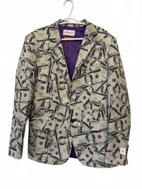 Opposuits Money Print Blazer Jacket Size US 40 EU 50